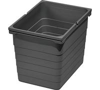 NINKA Poubelle de 17 litres avec poignées à étrier, poubelle pour collecteur de déchets, plastique gris foncé