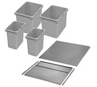Ninka Système de séparation des déchets eins2vier KB 600 mm Hauteur 250 mm 2x 7L 2x 15L 1x 60 cm Plaque de base