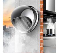 NINMORTH Aération murale extérieure chromée à nez taureau pour extracteur d'air rond en acier inoxydable avec joint d'étanchéité pour ventilation domestique