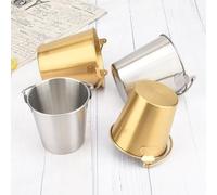 NINMORTH Bac à glace portable en acier inoxydable, 1000 ml, petit gobelet à goûter avec poignées pour frites, nuggets, bar, KTV et boissons froides