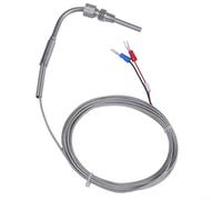NINMORTH EGT Capteur de température de type K Thermocouple pour gaz d'échappement, sonde NPT en acier inoxydable, câble isolé en fibre de verre jusqu'à 1250 °C