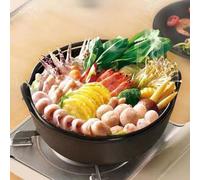 NINMORTH Faitout en fonte épaisse non revêtue pour cuisinière et four à flamme nue, pour cocotte durable de 28 cm, noir