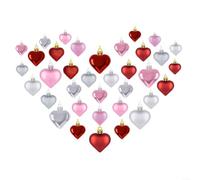NINMORTH Guirlande en forme de cœur - En plastique - 24 à 48 pièces - Multicolore - Pour cadeaux d'amour et décoration de la maison - Cadeau d'anniversaire (4 cm, 36)