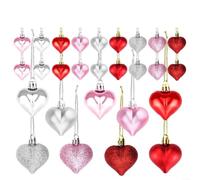 NINMORTH Guirlande en forme de cœur en plastique - 24 à 48 pièces - Multicolore - Pour cadeaux d'amour et décoration de la maison comme cadeau d'anniversaire (6 cm, 27)