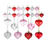 NINMORTH Guirlande en forme de cœur - En plastique - 24 à 48 pièces - Multicolore - Pour cadeaux d'amour et décoration de la maison - Cadeau d'anniversaire (4 cm 24)