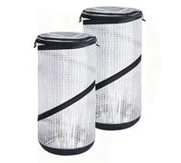 NINMORTH Lot de 2 housses de protection portables en PVC pour mini serre - Protection contre le gel et les intempéries - Cloche de jardin ventilée - Noir et blanc - 29 x 59 cm