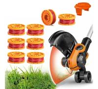 NINMORTH Lot de 8 + 1 bobine d'herbe de 3 m 0,2 cm pour Worx WG151 WG155 WG160 WG163 WG170 pour alimentation automatique pour pièces de rechange WA0010