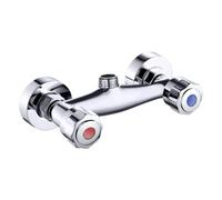 NINMORTH Mitigeur de douche en laiton chromé à double poignée pour eau chaude et froide avec clapet anti-retour G12 espacement 150 mm
