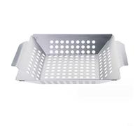 NINMORTH Panier de gril en acier inoxydable pour barbecue Weber, maille métallique épaisse empêche les aliments de tomber, pour fruits de mer et viande en dés, passe au lave-vaisselle, outil de jardin