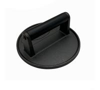NINMORTH Presse à gril en fonte de 16 cm, broyeur à hamburger rond pour une répartition uniforme de la chaleur, outil de presse à viande pour barbecue à gaz, charbon de bois, four intérieur, noir