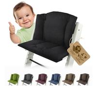 ninna-nanna by Bambiniwelt BAMBINIWELT Housse de coussin de rechange compatible avec la chaise haute Stokke Tripp Trapp (noir uni)