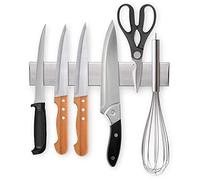 Ninonly Barre Magnetique pour Couteaux 25cm(10inch) Barre Aimantée Porte Couteaux Adhesif Porte Couteaux Magnetique Mural en Acier Inoxydable, pour Les Couteaux Ustensiles de Cuisine, et Outils