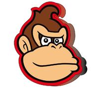 Nintendo Coussin 3D Donkey Kong Super Mario Bros, housse en microfibre 100%, 40x40 cm