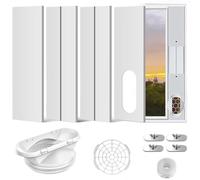 Ninyoon Kit Aeration Fenetre pour Climatiseur Tuyau Echappement 13 15 cm | dans Sens Anti Horaire et Horaire pour Fenetre 43 a 140cm Climatiseur Portable Calfeutrage Coulissant Joint Kit