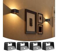 NIORSUN Applique Murale à Détecteur De Mouvement Avec Télécommande, LED Rechargeable à Intensité Variable 3 Couleurs, Fonctionne Sur Batterie Sans fil 5200 mAh, Idéale Pour Le Salon, La Chambre, Black