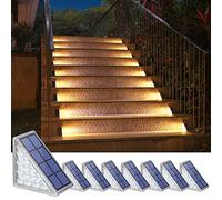NIORSUN Lampe Solaire Exterieur, Lot de 8 Eclairage Escalier Exterieur IP68 Étanche, Marche/Arrêt Automatique Blanc Chaud LED Lampe Solaire pour Jardin, Chemin, Escalier, Patios, Sol