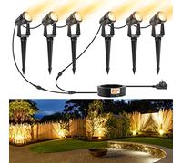 NIORSUN Spot Led Extérieur, Éclairage de Jardin Blanc Chaud 3000K, Spot Exterieur Étanche IP67, Lampe de Jardin Avec Adaptateur 23 m 27 V, Spot Exterieur Led Pour Cour, Arbres (Paquet de 6)