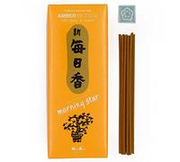 Nippon Kodo Morning Star Encens Japonais Ambre - Boîte à 200 Bâtons avec Porte-céramique