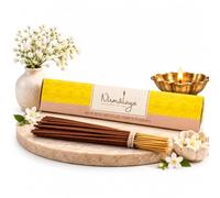 Nirmalaya Lot de 40 bâtons d'encens au jasmin de qualité supérieure - 100 % naturel et sans charbon - Agarbatti bio de luxe, fabriqué à la main pour Pooja, méditation, yoga et aromathérapie