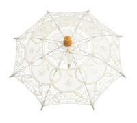NIRNHYRUR Parasol en Dentelle de Mariage, Parapluie en Coton et Dentelle, Broderie Blanche, Accessoire de Photographie de Mariage, Voile de mariée, Accessoire de Costume décoratif for Le thé