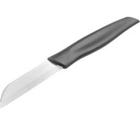 Nirosta Basic Couteau à légumes 17 cm, lame incurvée de 7 cm en acier inoxydable, idéal pour hacher, couper et éplucher les légumes avec facilité, manche en plastique noir, prise en main confortable,