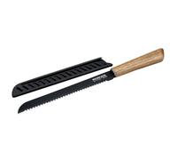 Nirosta Couteau à Pain 33,5 cm Sans PFAS Manche Bois FSC | Coupe nette sans écraser, Lame crantée inox 20 cm, Manche bois, Format 33,5 cm, Pour baguettes et brioches, Antiadhesif