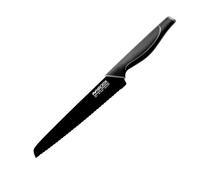 Nirosta Couteau à pain dentelé Black Edition 43437 – Lame 21 cm, Acier inoxydable, Noir