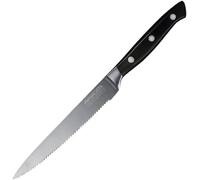 Nirosta Couteau de cuisine Trinity 25 cm - Lame dentelée de 14 cm - Couteau tranchant de qualité professionnelle pour fruits, légumes, etc. - Lame enduite pour une coupe plus facile - Poignée Soft