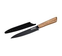 Nirosta Couteau d'Office Universel 24 cm Sans PFAS Manche Bois FSC | Coupe précise, Lame inox 13,5 cm, Manche bois maniable, Fruits légumes fromages, Garantie 4 ans, Antiadhesif