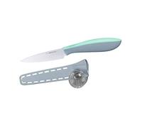 NIROSTA EVERSHARP Couteau de cuisine Patatero en acier inoxydable avec poignée douce au toucher antidérapant, avec protection et aiguiseur intégré, éternellement tranchant (environ 9 cm), Quantité : 1 pièce)