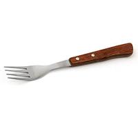 Nirosta Fackelmann Fourchette en acier inoxydable avec manche en bois Marron avec rivets 20 x 2,5 x 1 cm