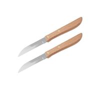 Nirosta 9920650 Lot de 2 couteaux d'office manche en bois lame de 7,5 cm, couteau cuisine, couteau en bois, couteau office, Bois, Acier inoxydable, 17,5 cm