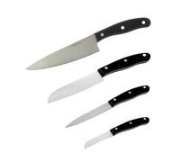 Fackelmann Ensemble 4 couteaux Nirosta 9919750 – Santoku/office/légumes, inox noir 20/22/26/31 cm