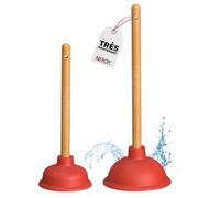 Nirox Jeu de 2 Déboucheur à ventouse - Débouchage de canalisation avec un diamètre de 110 et 140 mm - Débouche-évier avec poignées en bois - Débouchoir à pompe de wc sans produits chimiques