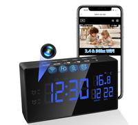 Nisanmoon Caméra Espion WiFi 2.4/5G Caméra Cachée HD 1080P | 2 en 1 Réveil avec Mini Caméra Cachée WiFi avec Vision Nocturne et Détection de Mouvement