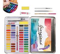 Niserelesa 48 Aquarelle Set, Kit Aquarelle de Peinture pour Débutants et Passionnés de Peinture, avec Boîte en Métal, Crayon à Dessin, Pinceaux et 8 Papiers Aquarelle, Haute Qualité, Se Mélange Bien