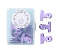 Nishiyuenyi 8 Pièces Document Binder Clip Petit Clip Métal Paper Grip Hinge Clips Fermeture Snack Affichage pour Accrocher Photos Recettes Documents Co, Violet