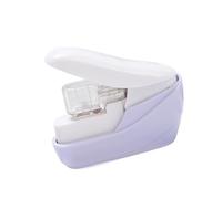 Nishiyuenyi Agrafeuse sans Agrafe Miniature Portable Agrafeuse Manuelle Compacte Poignée Confort Papeterie Prise en Main Pratique en PP Adaptée pour Bureau, Violet