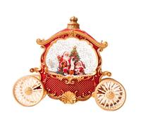 Nishiyuenyi Boule à neige de Noël, boule à neige en calèche de Noël, pièce maîtresse de table pour petite amie et petit ami, ROUGE