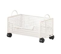 Nishiyuenyi Chariot de Rangement Bac de Rangement Support pour Dossiers Étagère Mobile Organisateur sous Bureau En Métal Solide Adapté pour La Cuisine La Salle D, Blanc