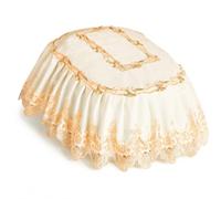 Nishiyuenyi Housse cuiseur à riz en tissu, style européen, anti-poussière, pour cuisine, protection élégante, Blanc onirique, Ovale