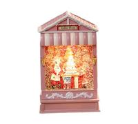 Nishiyuenyi Lanterne boule à neige de Noël, décoration de Noël, boîte à musique pour salle de fête, salon, Rose