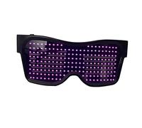 Nishiyuenyi Lunettes Bluetooth Cosplay Anime Lunettes Led Monture Lunettes Lumineuses Masque Lumineux Message Défilement Plastique PVC Adaptées aux Soirées, rose