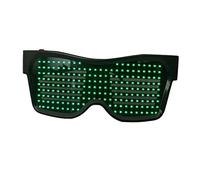 Nishiyuenyi Lunettes Bluetooth Cosplay Anime Lunettes Led Monture Lunettes Lumineuses Masque Lumineux Message Défilement Plastique PVC Adaptées aux Soirées, vert
