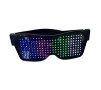 Nishiyuenyi Lunettes Bluetooth Cosplay Anime Lunettes Led Monture Lunettes Lumineuses Masque Lumineux Message Défilement Plastique PVC Adaptées aux Soirées, 4 coloris