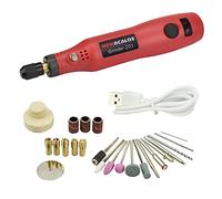 Nishiyuenyi Mini Meuleuse Électrique Perceuse Rotative Portable sans Fil Stylo de Polissage Travail sur Métal Outil Fonction Ajustable Convient à la, rouge