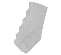 Nishiyuenyi Présentoir à Brochures Acrylique Épais pour Dépliants et Documents Support Mural/desk Rack Porte-cartes de Visite pour Table D'Accueil Adapté pour Bur, A6 4 niveaux