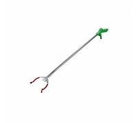Nishiyuenyi Ramasse-déchets Pince Attrape-objet Cueilleur de Détritus Poignée Longue Antirouille Acier Inoxydable Ergonomique pour Mains Fragiles Manipulation, Rouge, Tige Ronde Verte