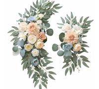Nishiyuenyi Simulation Bouquet Bouquet Artificiel Guirlande Florale Composition Fleurs Fausse Décoration en Soie Installation Rapide Déjà Assemblée Suitable pour, A