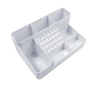 Nishiyuenyi Support Organisateur Foret à Ongles Boîte de Rangement Forets Meuleuse Polisseuse Présentoir Compartiments Multiples Maison Salon 20.6cmx13.5cmx8.9cm, Blanc